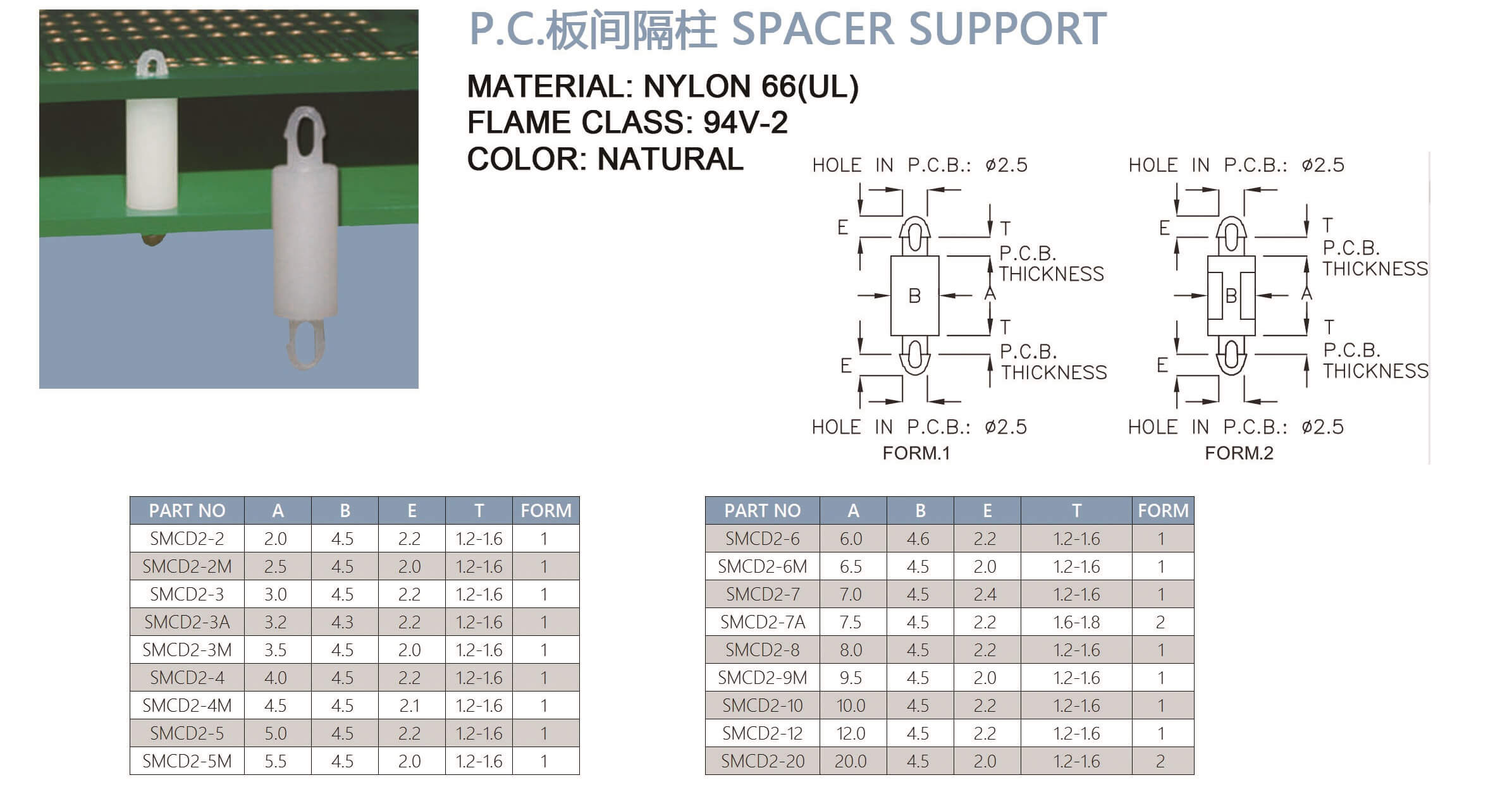 PC板间隔柱 SMCD2-2